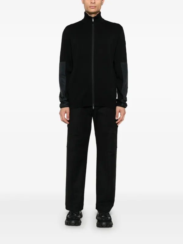Moncler Cotton zip-up Cardigan | Black | FARFETCH AE