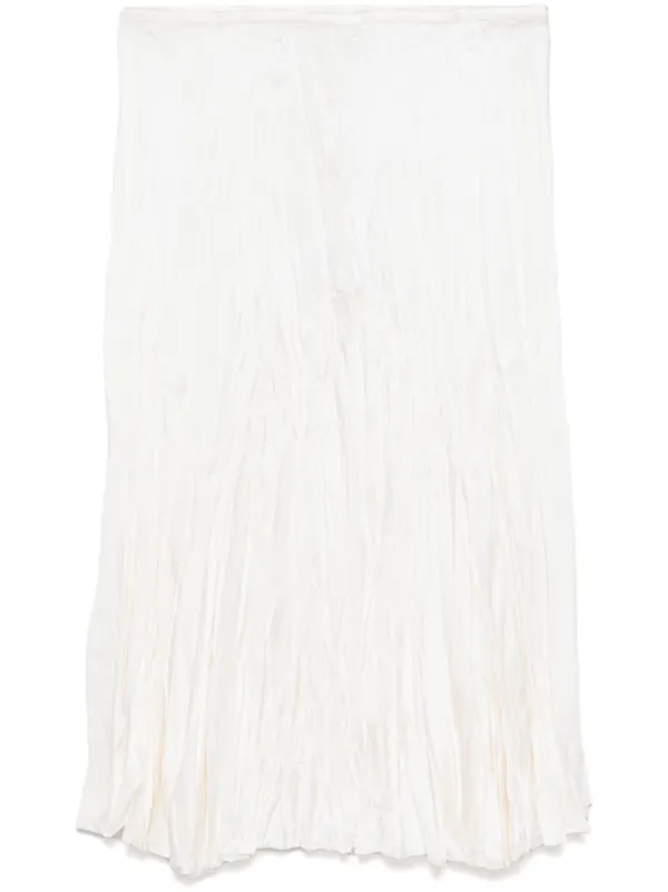 Michael Kors Collection Satin Charmeuse Midi Skirt in Neutrals