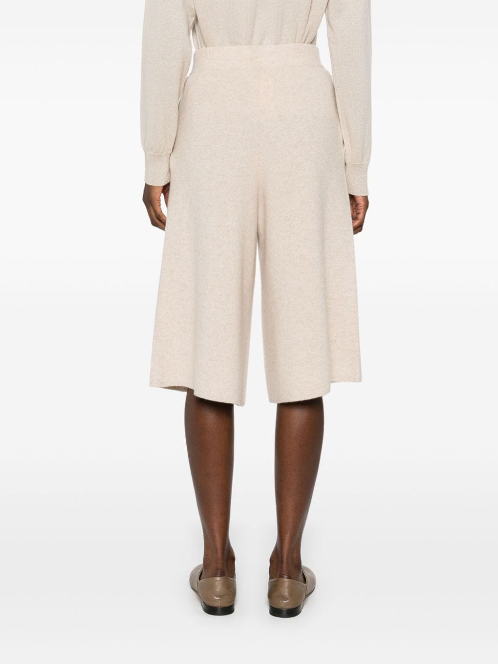 Shop Max Mara Knitted Shorts In Neutrals