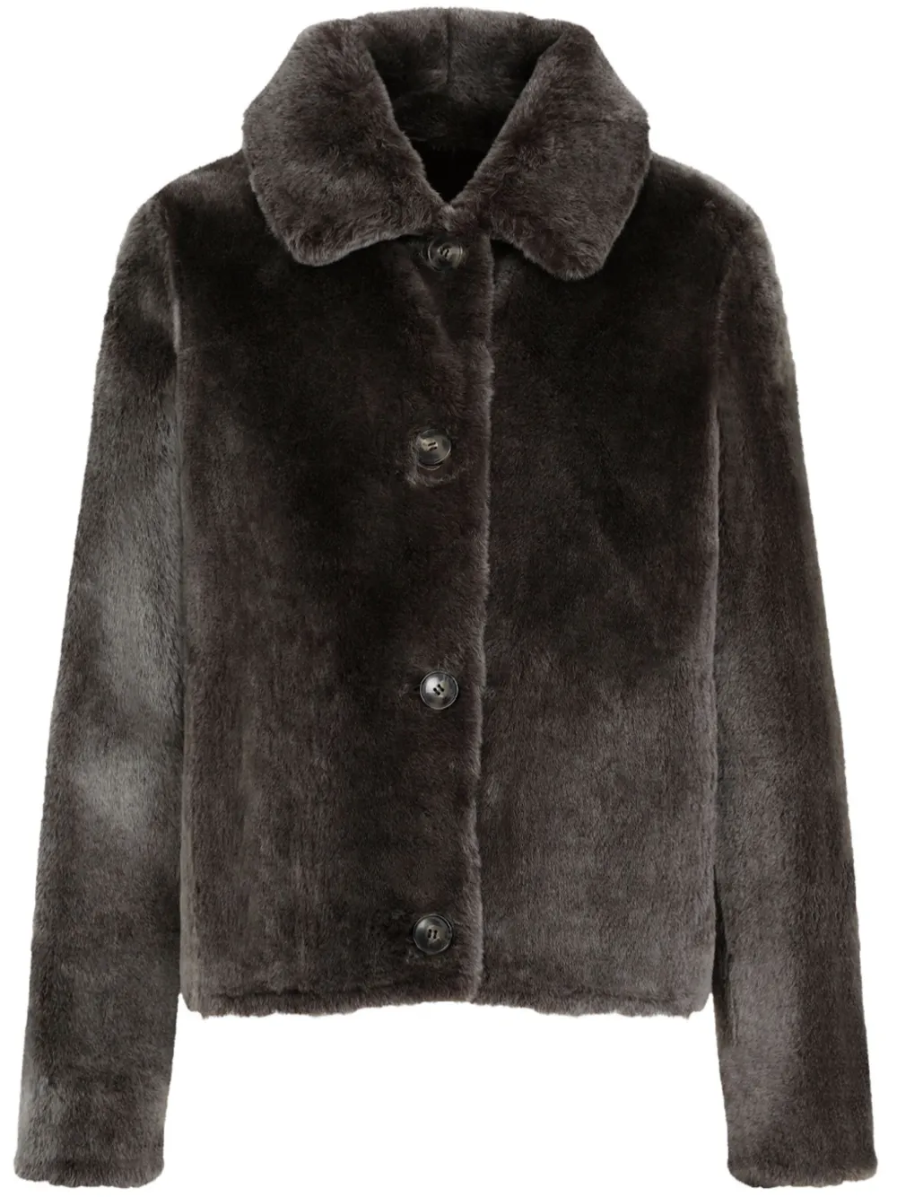 Yves Salomon Faux Fur Jacket In Black