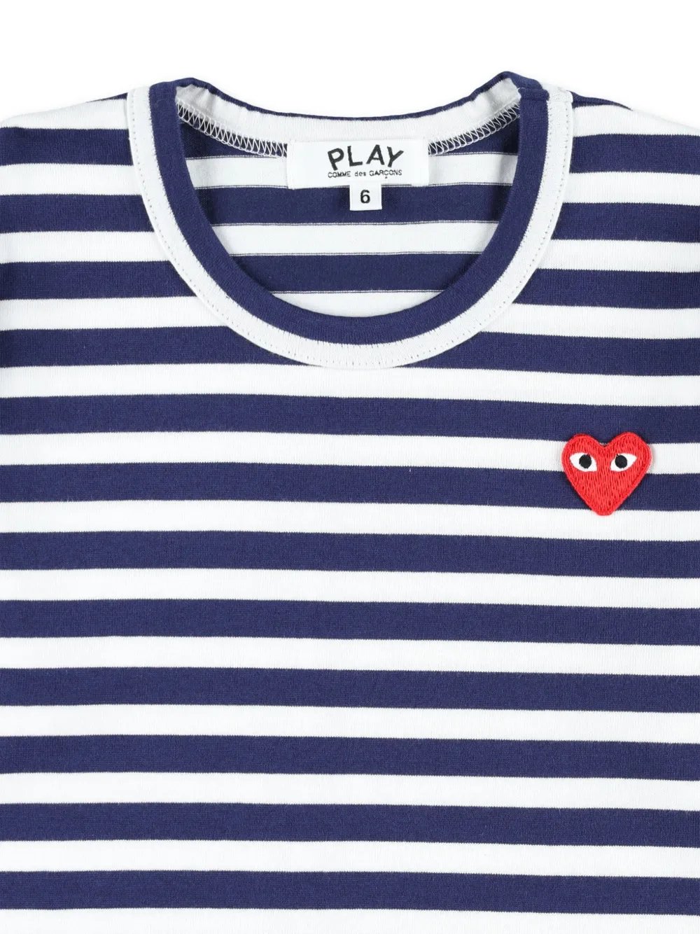 Comme Des Garçons Play Kids Gestreept T-shirt met hartpatch Wit