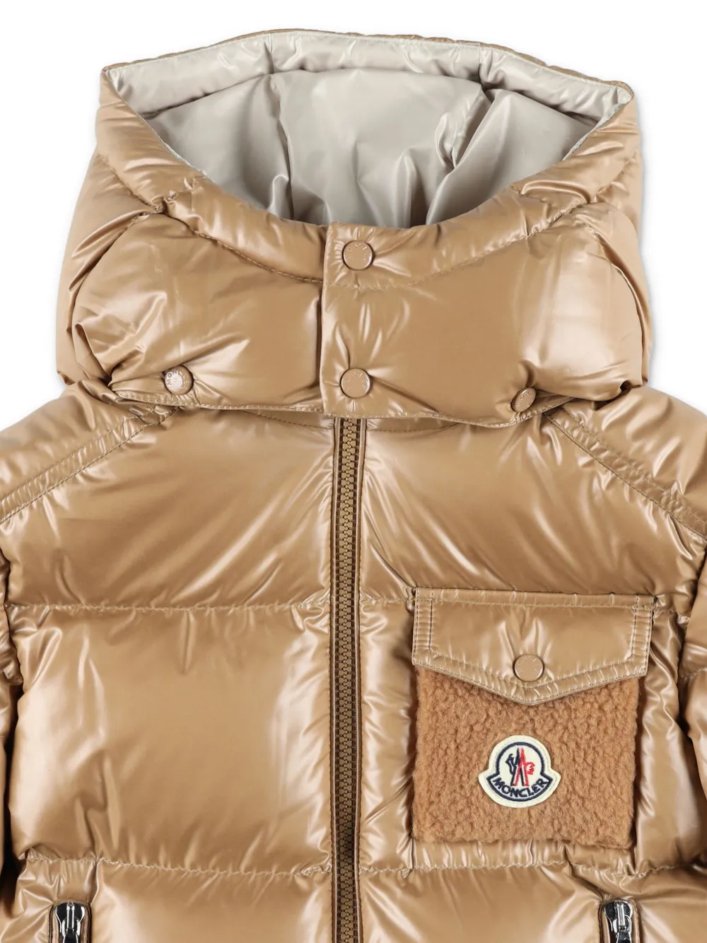 Moncler Enfant Yule jack met capuchon Beige