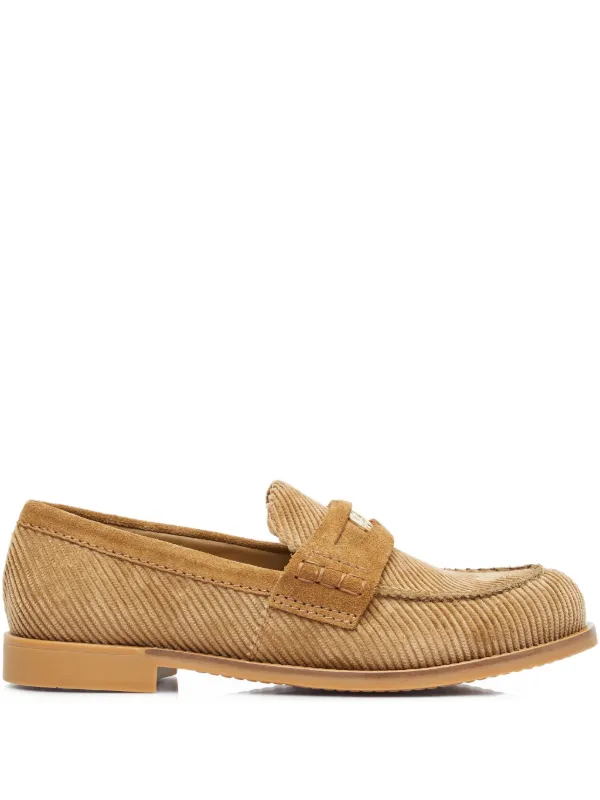 ローファー・オックスフォード MiuMiu | Corduroy loafers 5D947D_W57_F0401_F_A020 Miu Miu Corduroy loafers | REVERSIBLE