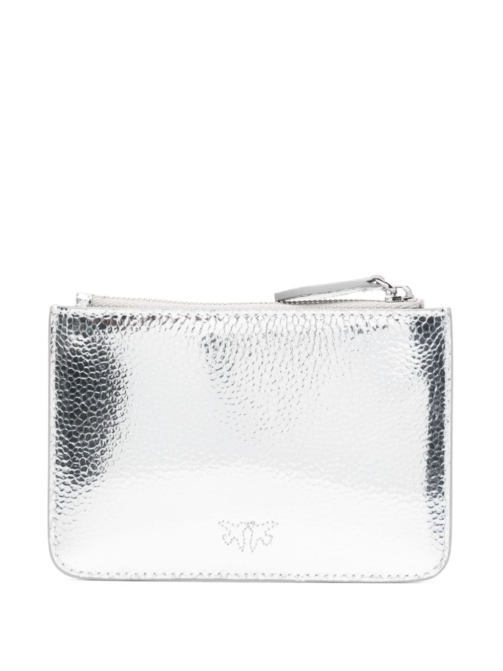 Shop Pinko Metallic-finish Wallet In Grey