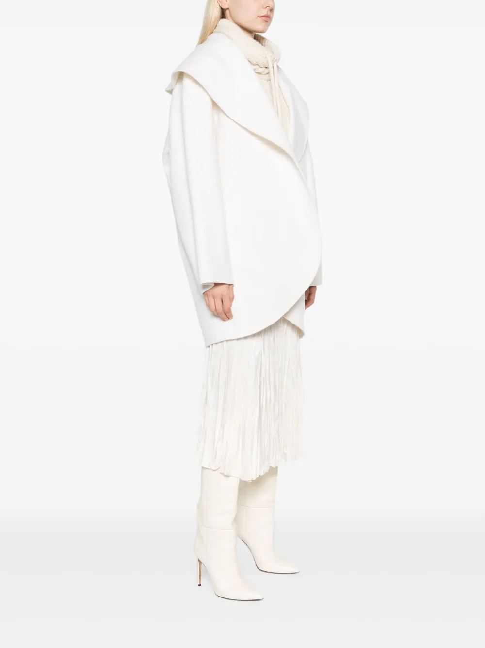 Michael Kors Collection Jas van scheerwol Wit