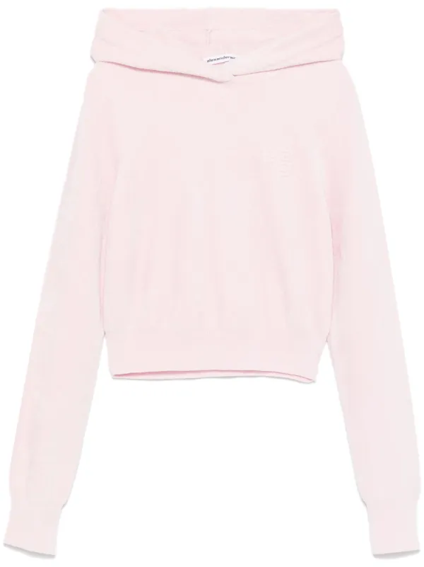 Alexander Wang cropped hoodie women Viscose Polyamide Elastane L Pink