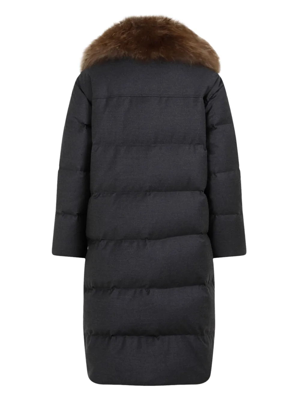 Yves Salomon Quilted Coat In Black