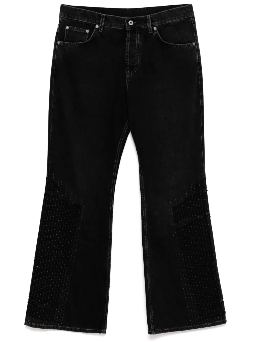 Off-White Flared jeans met patchwork Zwart