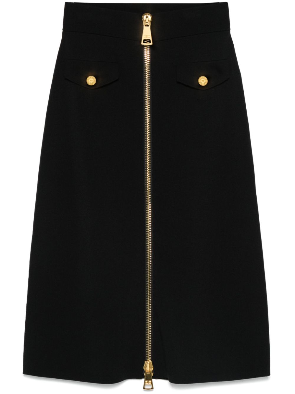 Elisabetta Franchi zip-up midi skirt - Black