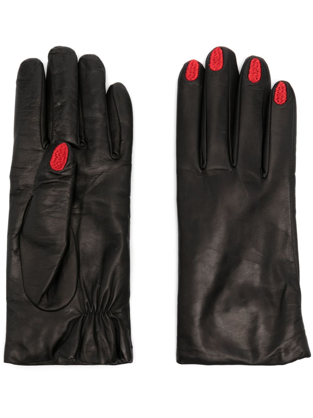 Vivetta leather gloves - Black