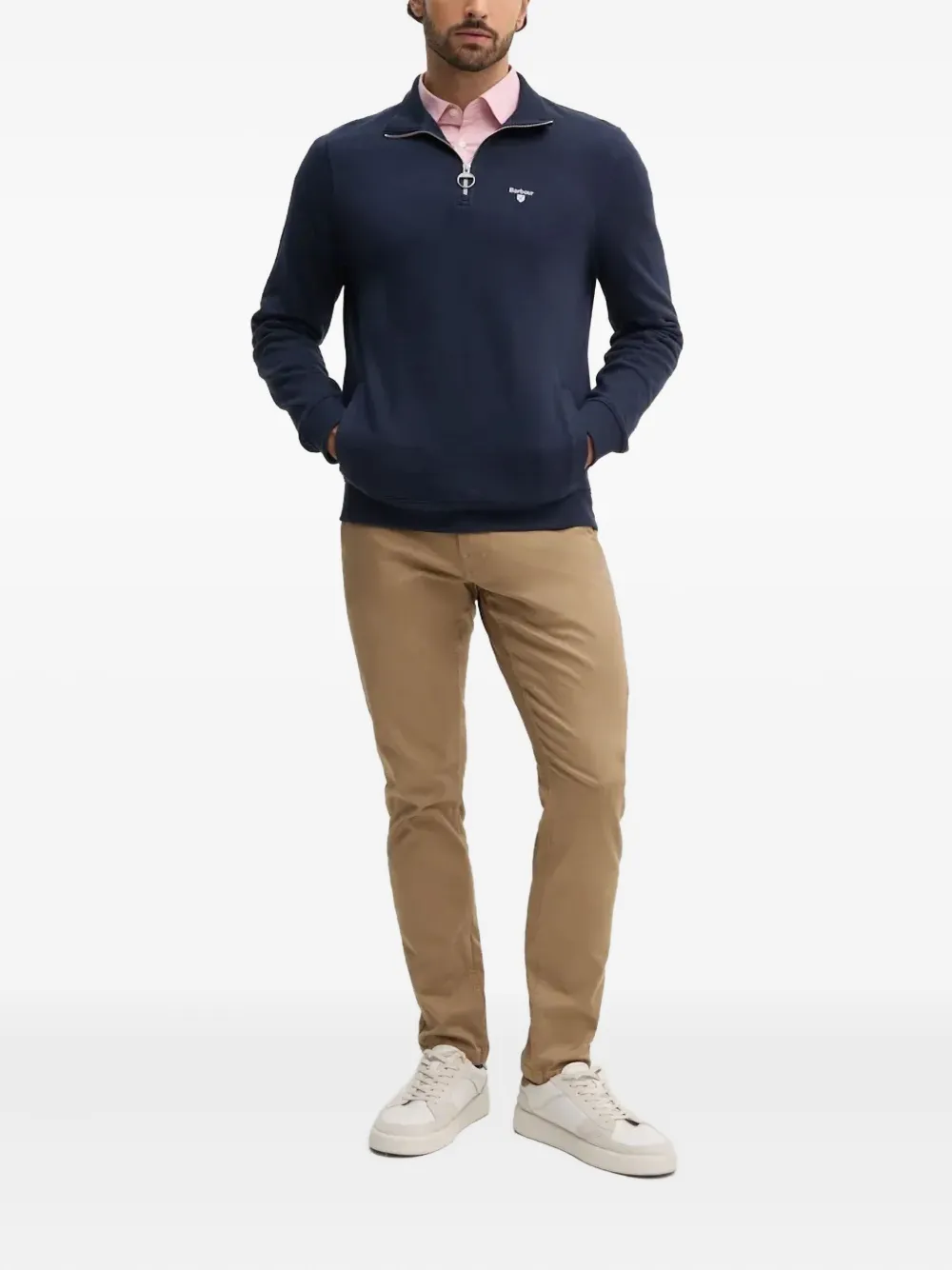 Barbour Sweater met rits - Blauw
