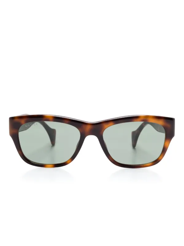 Gucci Eyewear スクエアフレーム サングラス | ブラウン | FARFETCH JP
