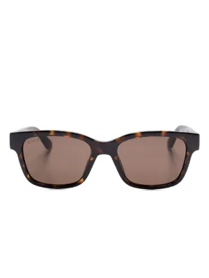Gucci Eyewear スクエアフレーム サングラス | ブラウン | FARFETCH JP