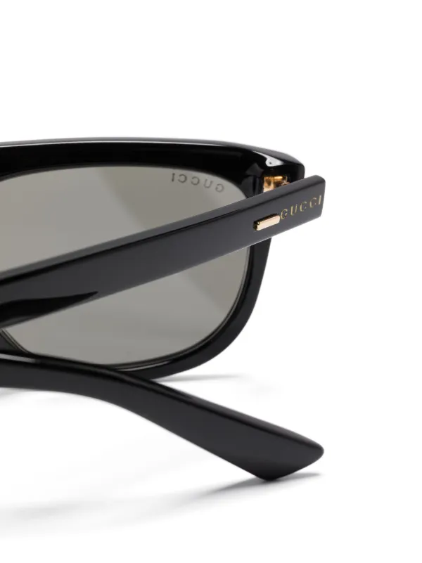 Gucci Eyewear オーバルフレーム サングラス | ブラック | FARFETCH JP