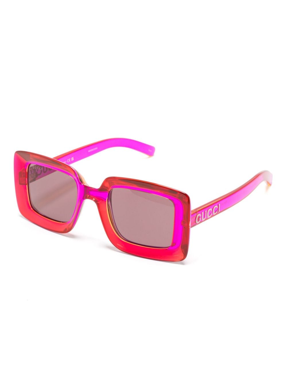 Gucci Eyewear Zonnebril met oversized montuur - Rood