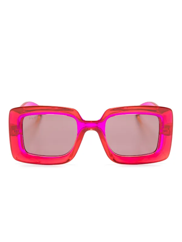 GUCCI サングラス 赤 フレーム Gucci Eyewear オーバーサイズフレーム サングラス | レッド