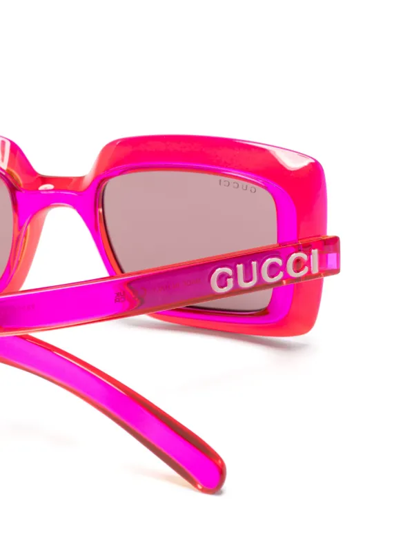 GUCCI サングラス 赤 フレーム Gucci Eyewear オーバーサイズフレーム サングラス | レッド