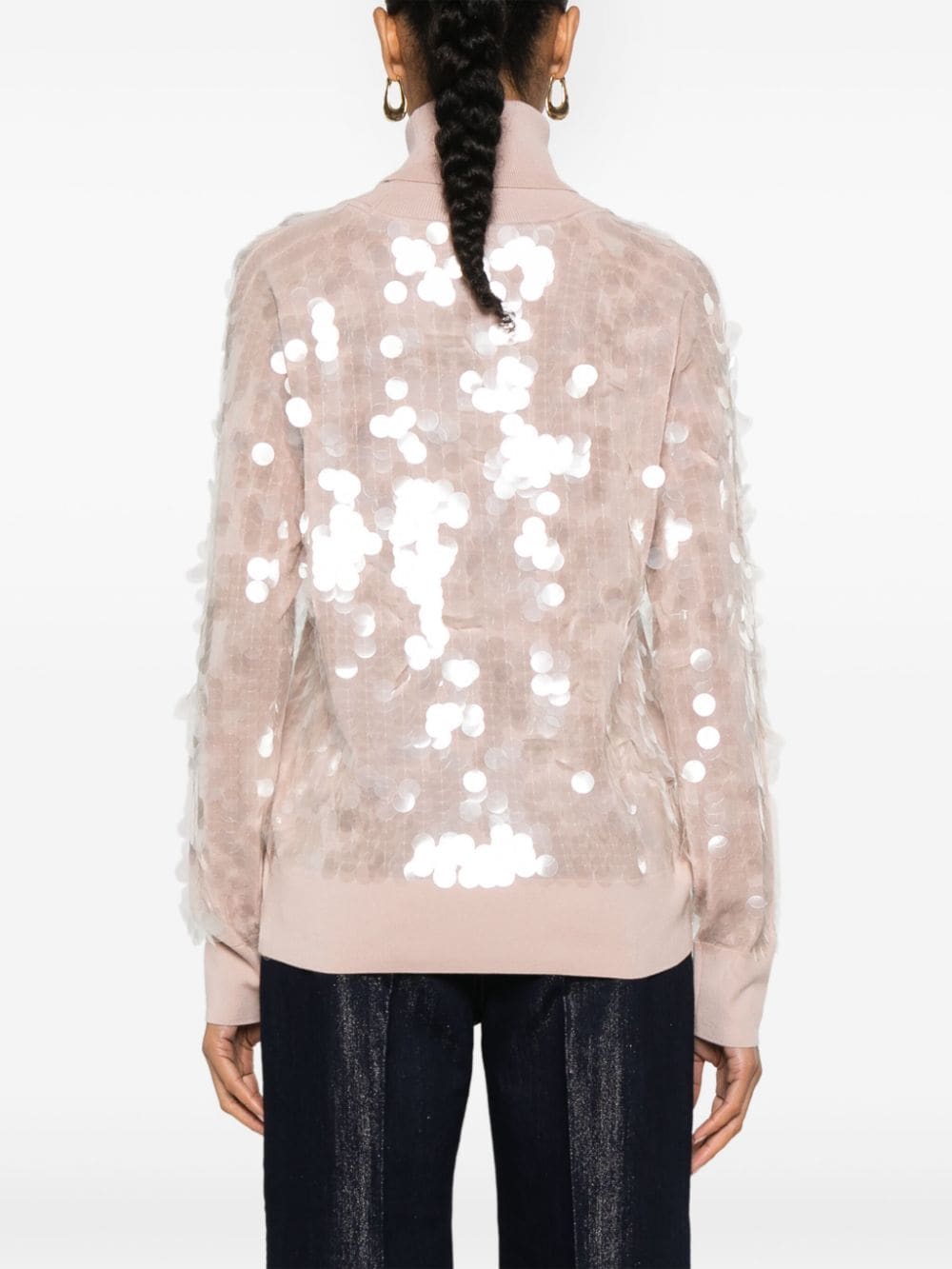 Shop Ermanno Scervino Sequin-embellished Sweater In Pink