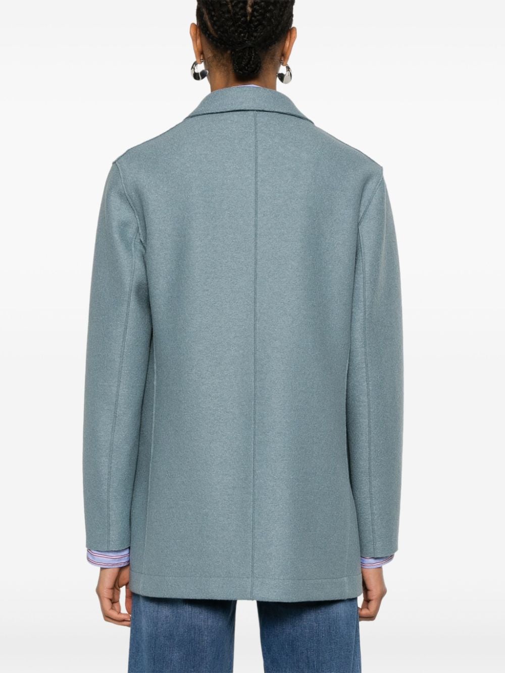 Shop Harris Wharf London Virgin-wool Blazer In Blue