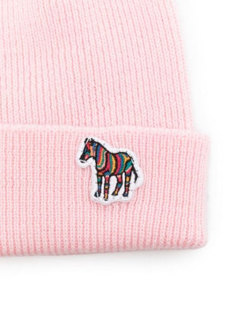 zebra-patch beanie 