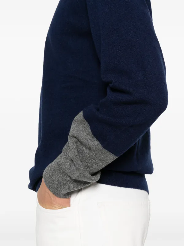 【値下げ】COMME des GARÇONS SHIRT ジップアップセーター Comme Des Garçons Shirt カラーブロック ラムウールセーター | ブルー