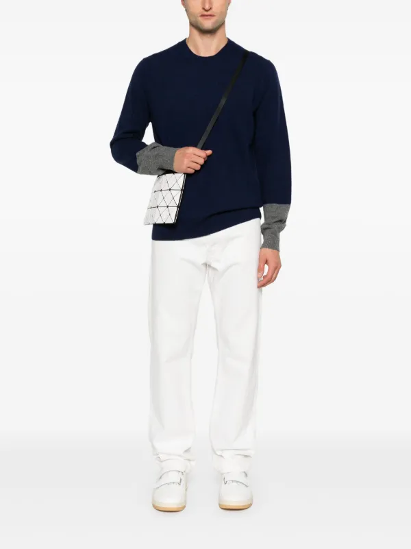 COMME des GARCONS HOMME ブロックチェック　薄手セーター Comme Des Garçons Shirt カラーブロック ラムウールセーター | ブルー
