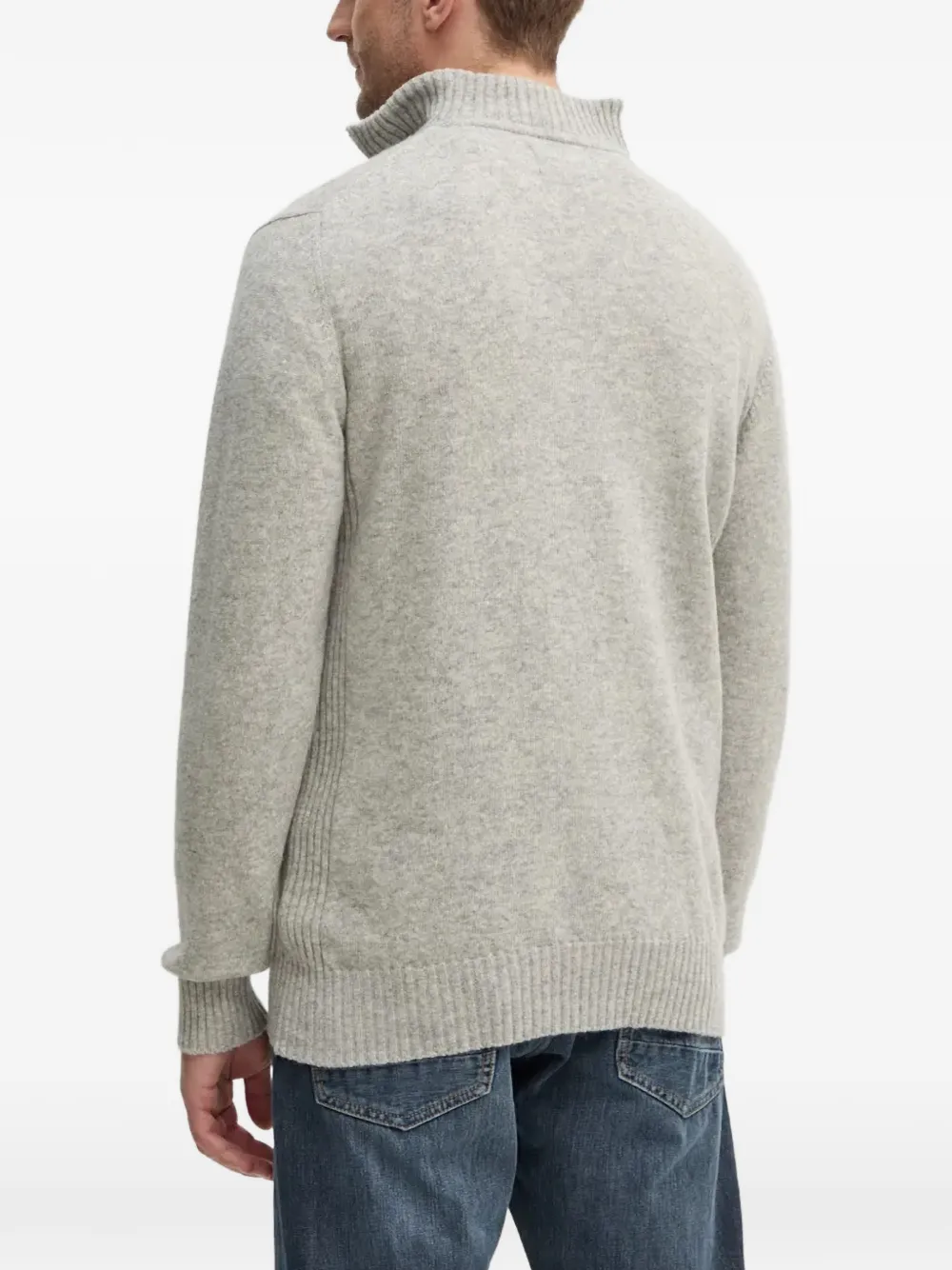 Barbour Trui met halve rits Grijs
