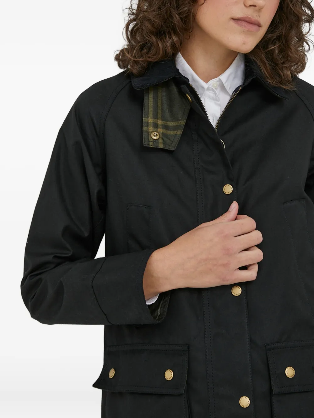 Barbour Acorn Buttoned Pocket Jacket In Black