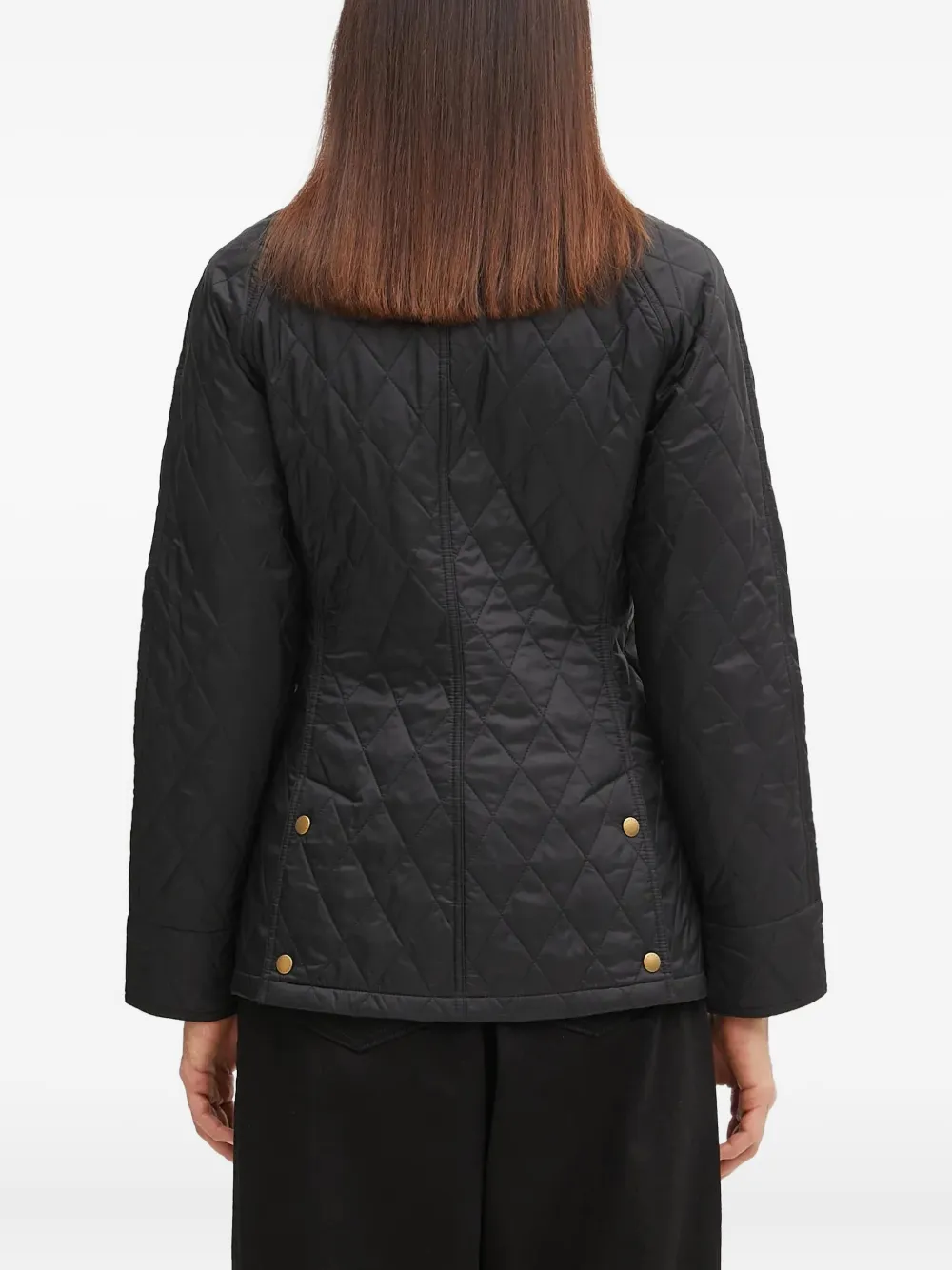 Barbour Beadnell gewatteerd jack met knopen Zwart