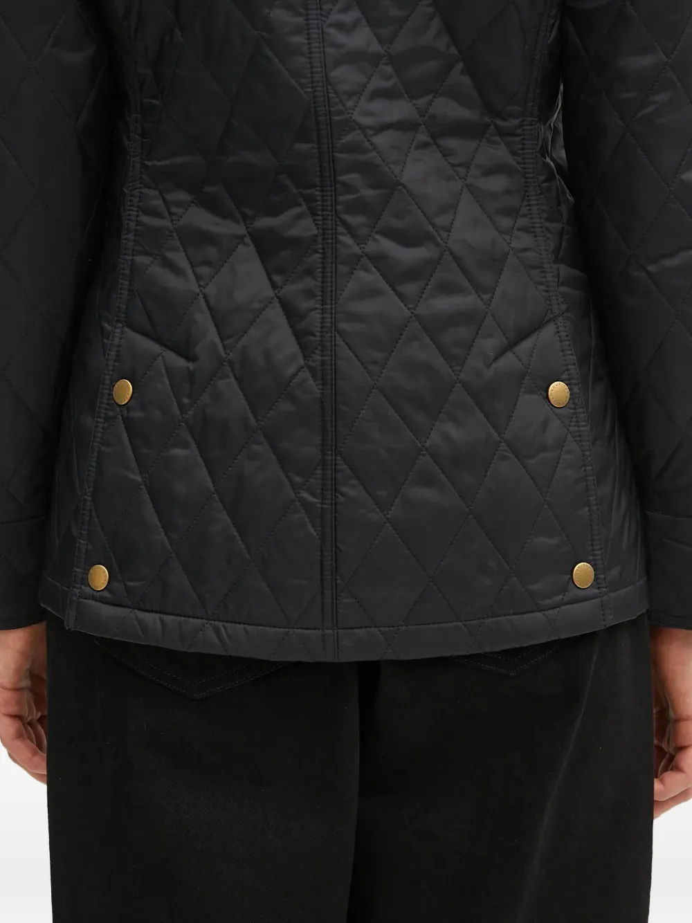 Barbour Beadnell gewatteerd jack met knopen Zwart