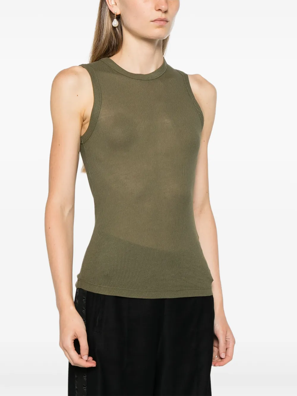 Halfboy Tanktop met logopatch Groen