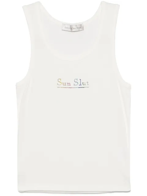 Ludovic de Saint Sernin crystal-logo tank top