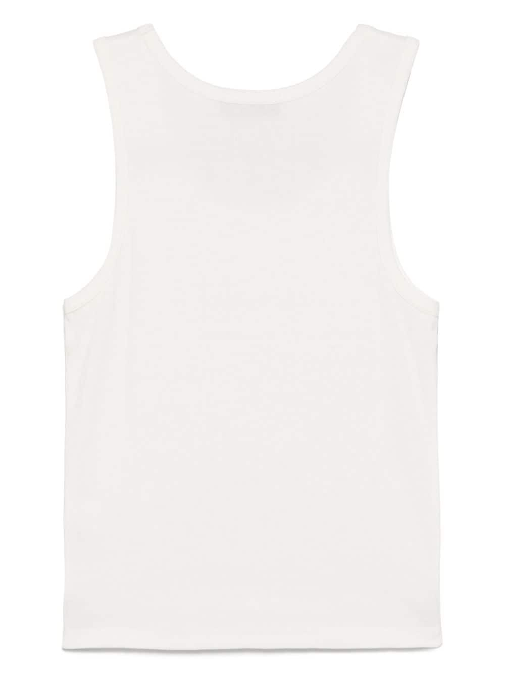 Shop Ludovic De Saint Sernin Crystal-logo Tank Top In White