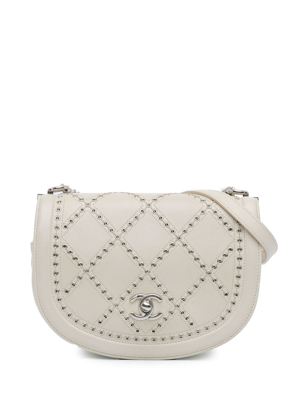 CHANEL 2018 Small Calfskin Coco Eyelets Round Flap crossbody bag Women