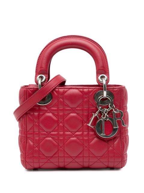 Christian Dior 2015 Mini Lambskin Cannage Lady Dior satchel Women