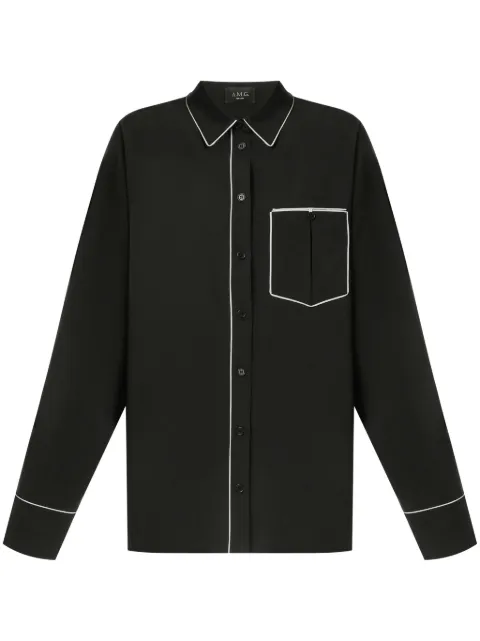 A.M.G. camisa de mezclilla con ribete en contraste