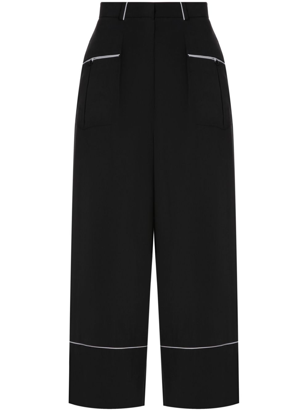 contrast-piping pajama trousers