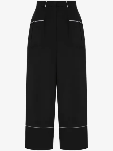 A.M.G. contrast-piping pajama trousers