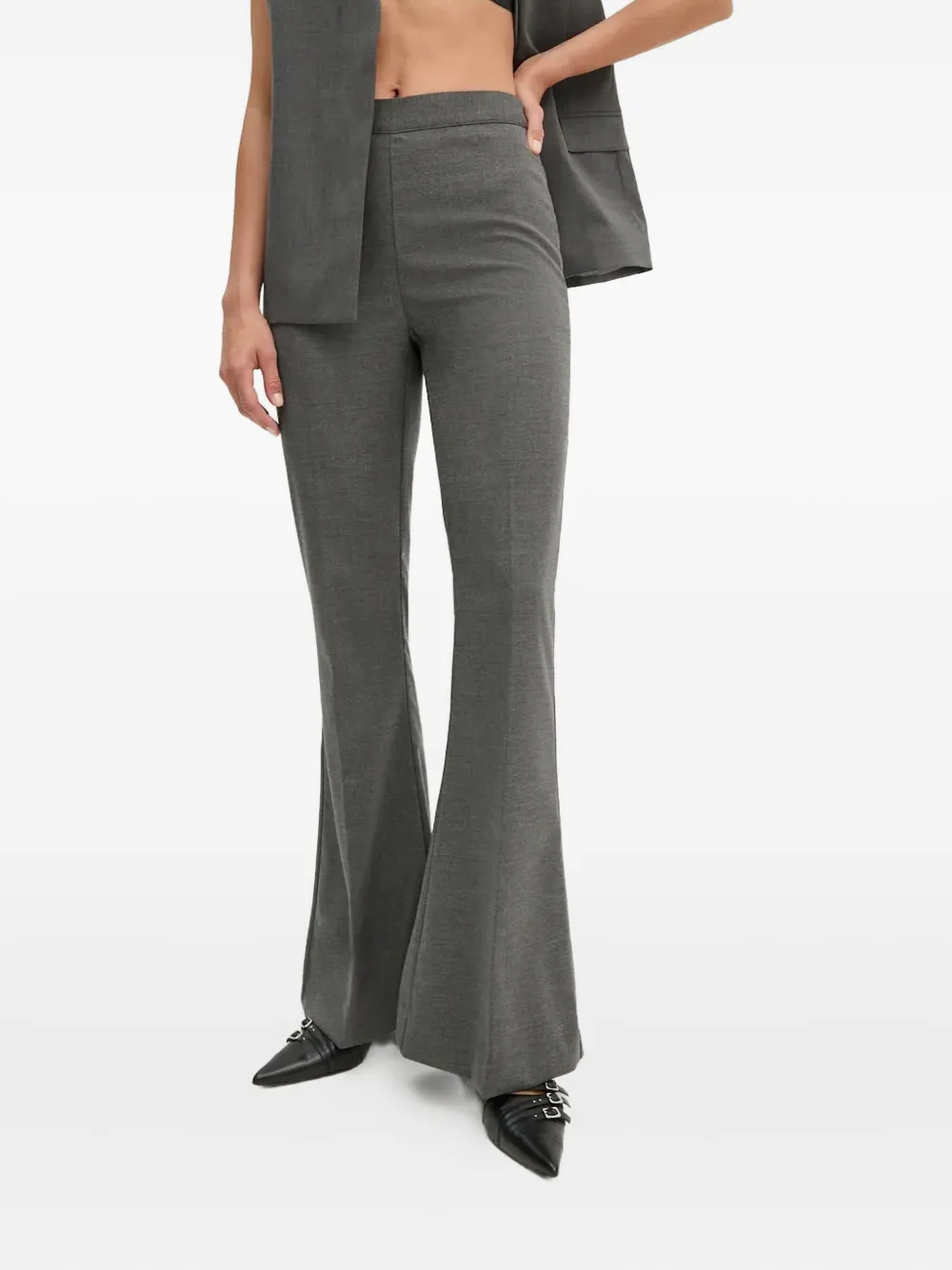 Gestuz Flared Trousers In Gray