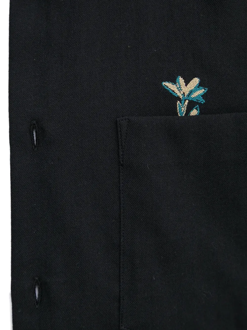 PS Paul Smith Overhemd met geborduurde bloemen Zwart