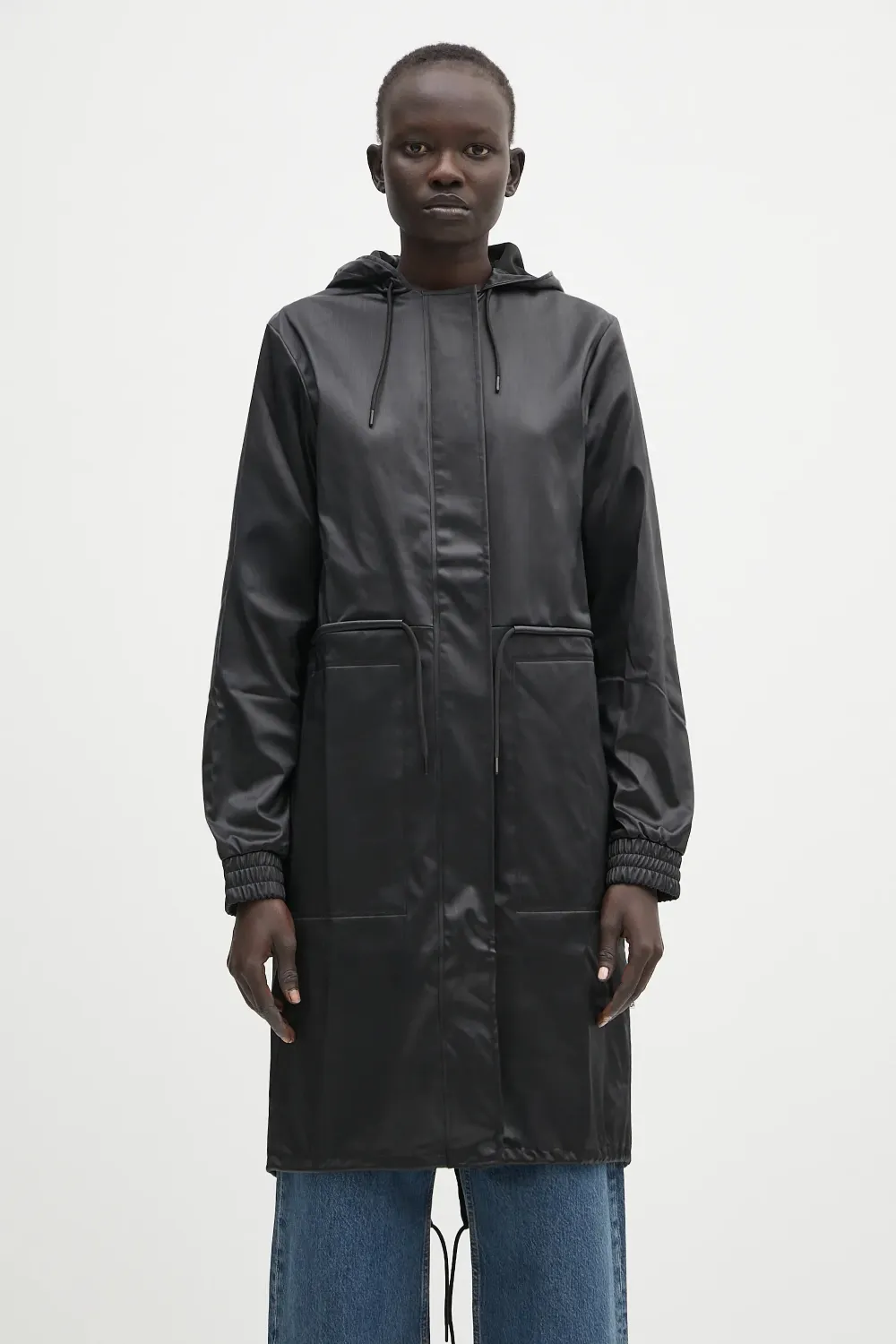 Rains String hooded pocket parka - Nero
