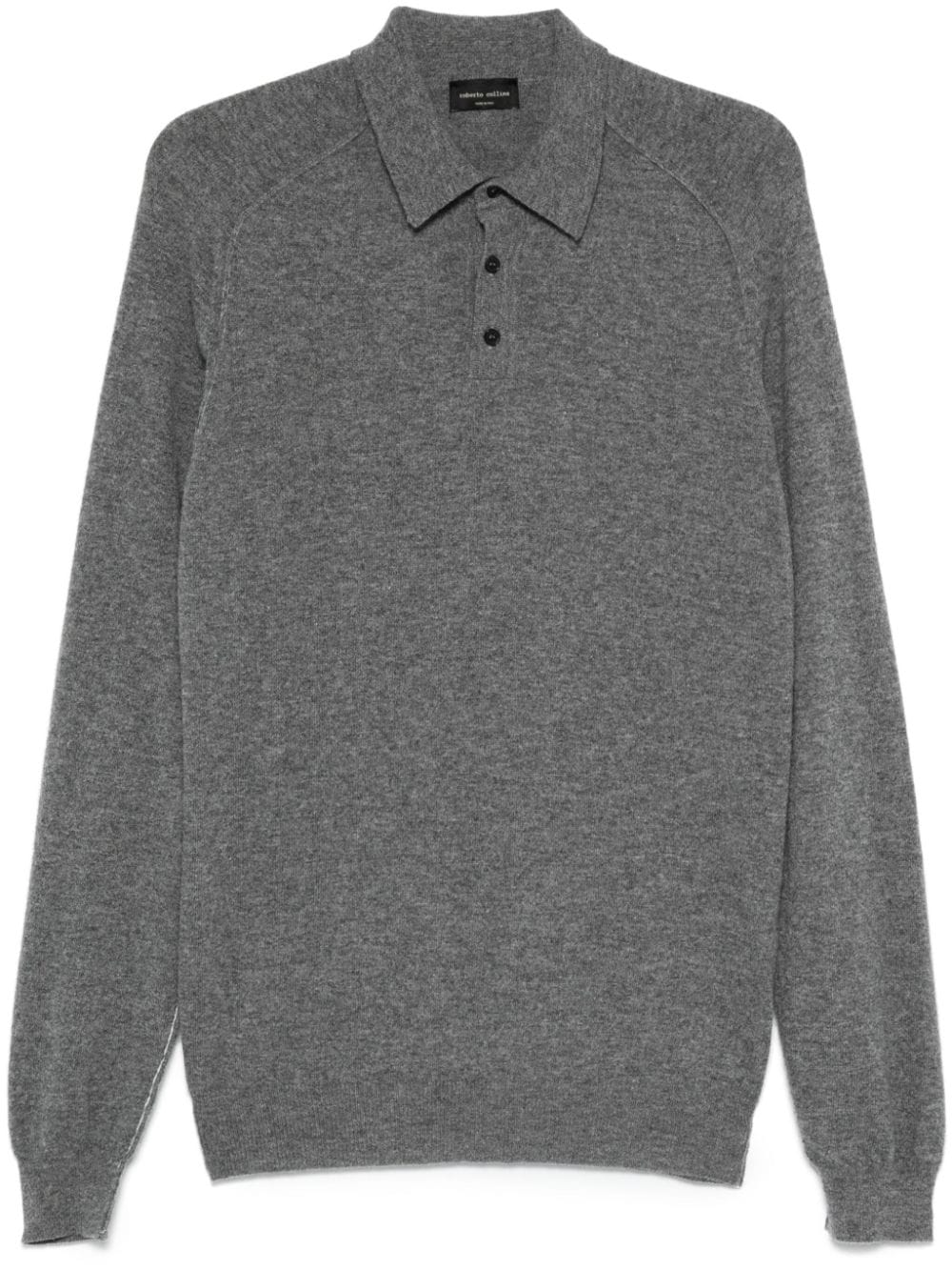 Shop Roberto Collina Knitted Polo Shirt In Grau