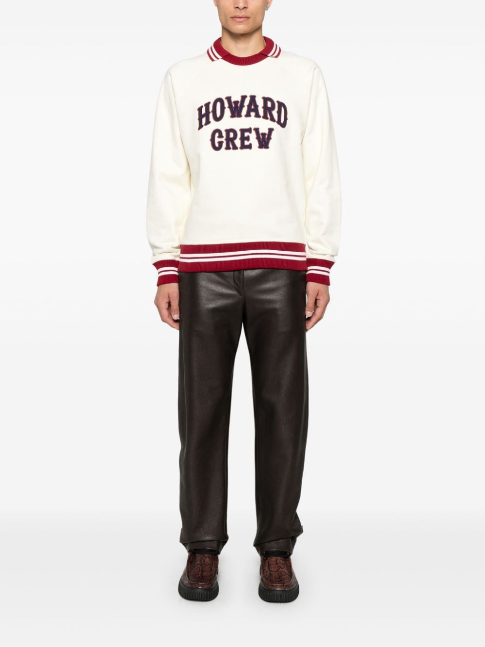 Shop Wales Bonner 'howard Crew' Sweatshirt In Weiss