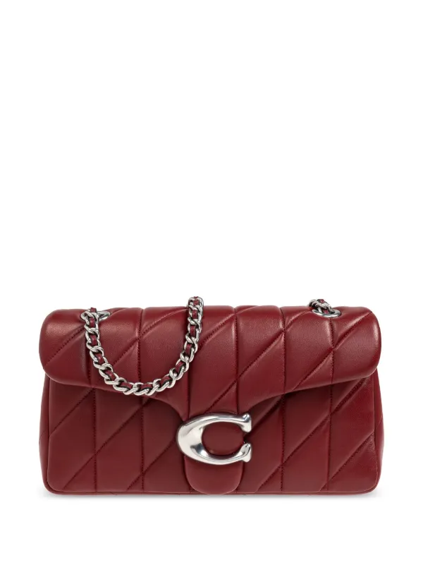 Coach red leather bag store