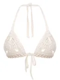 A.M.G. knitted bikini top - White