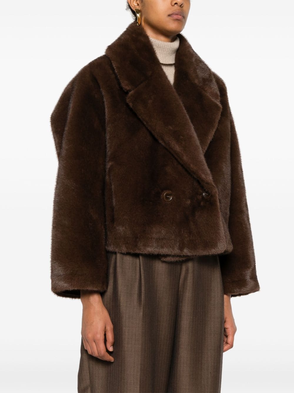 Shop Valentini 1972 Faux-fur Jacket In Brown