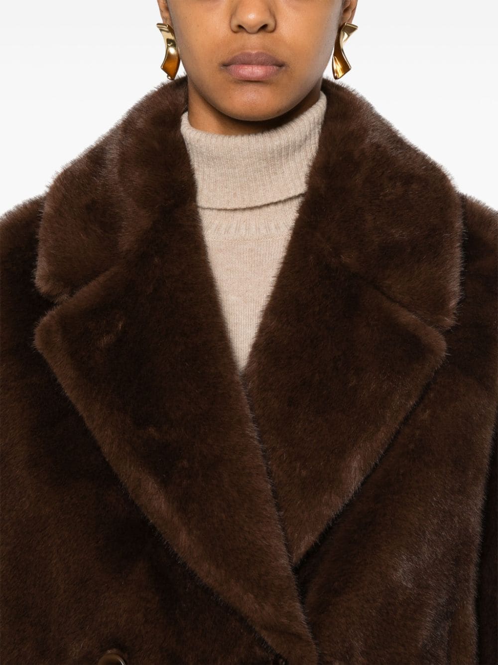 Shop Valentini 1972 Faux-fur Jacket In Brown