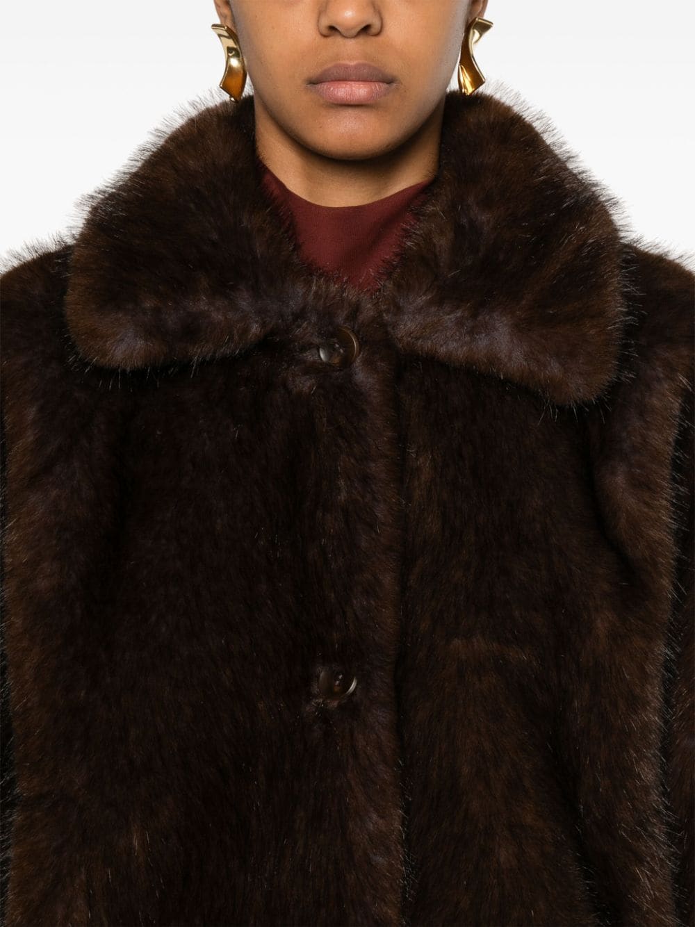 Shop Valentini 1972 Faux-fur Jacket In Brown