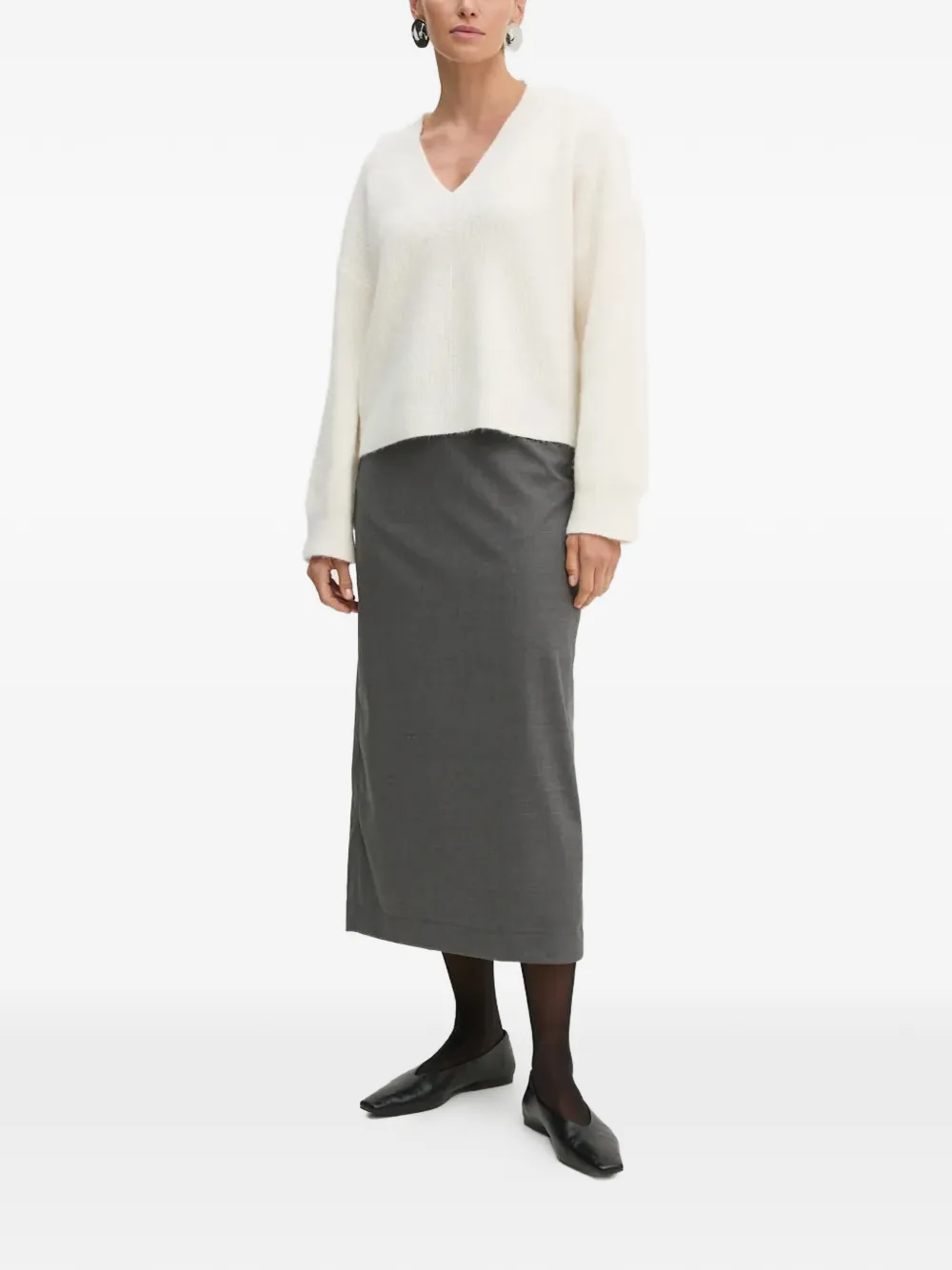  Gestuz V-neck Sweater - White 