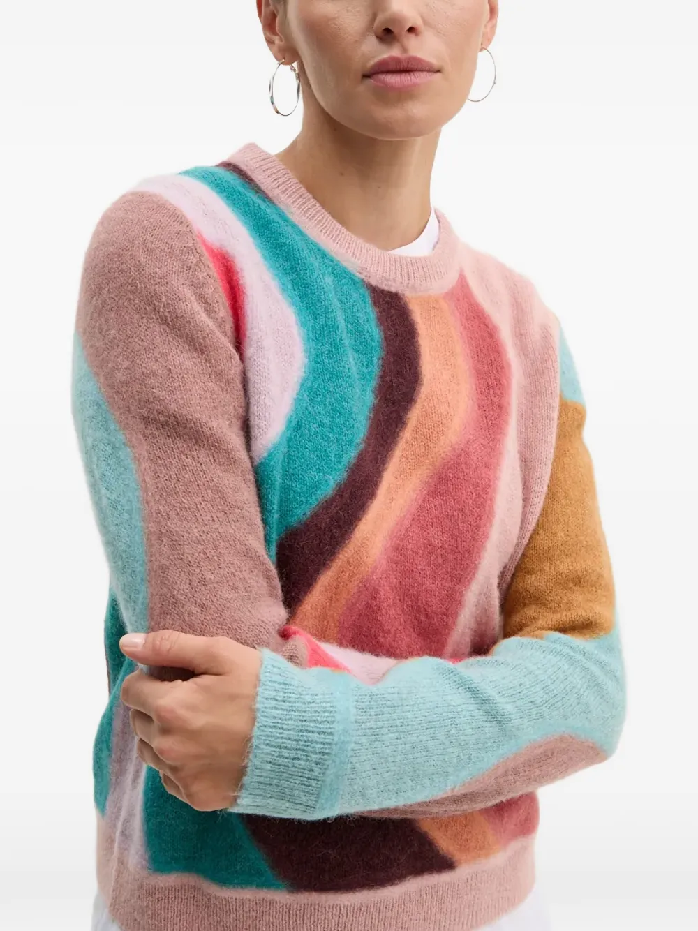  Ps Paul Smith Wave-pattern Sweater - Pink 